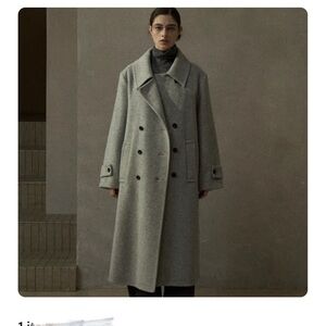 Elegant Gray Women's Overcoat+100%Wool